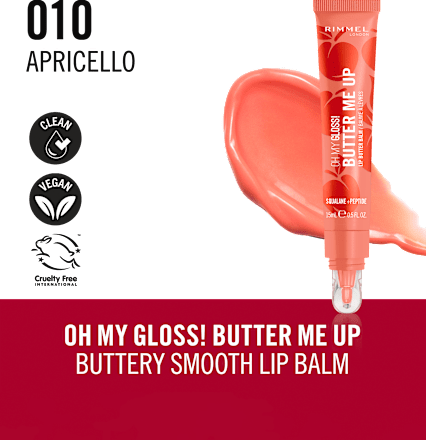 Oh My Gloss! Butter Me Up balzam za ustnice, 010 Apricello RIMMEL LONDON