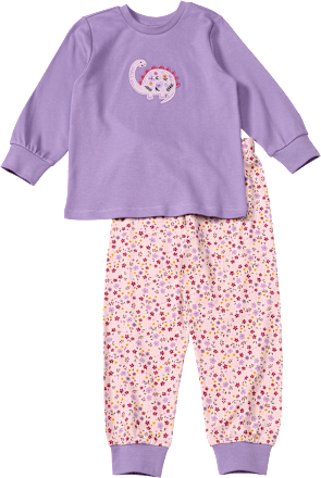 Schlafanzug mit Blumen-Muster & Dino-Motiv, lila, Gr. 86/92 ALANA