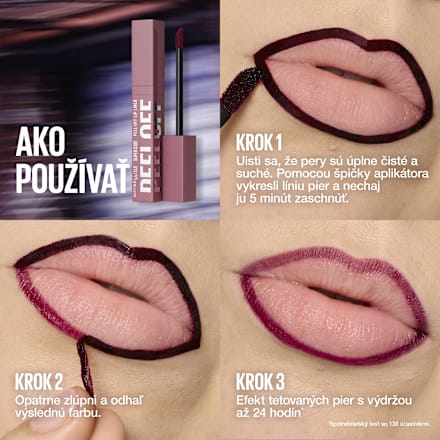 Rúž a tekutá linka na pery SuperStay Peel Off 02 Haze MAYBELLINE NEW YORK
