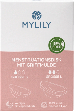 Menstruationsdisk mit Griffmulde Gr. S+L MYLILY