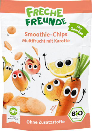 Kindersnack Smoothie-Chips Multifrucht mit Karotte ab 3 Jahren Freche Freunde