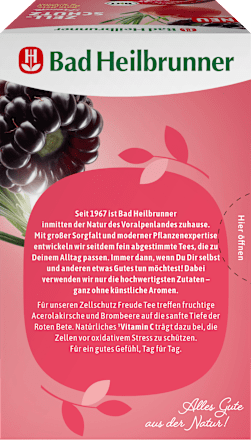 Kräutertee Zellschutz Freude mit Rote Bete, Brombeere & Acerola (20 Beutel) Bad Heilbrunner