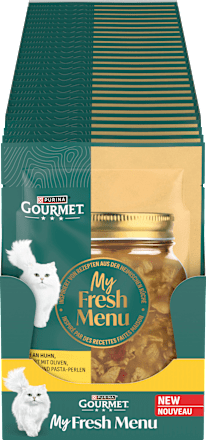 Nassfutter Katze reich an Huhn, my fresh menue Purina Gourmet