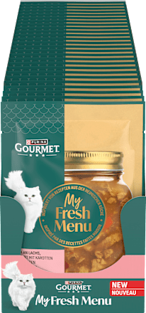 Nassfutter Katze reich an Lachs, my fresh menue Purina Gourmet