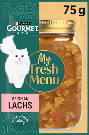 Nassfutter Katze reich an Lachs, my fresh menue Purina Gourmet