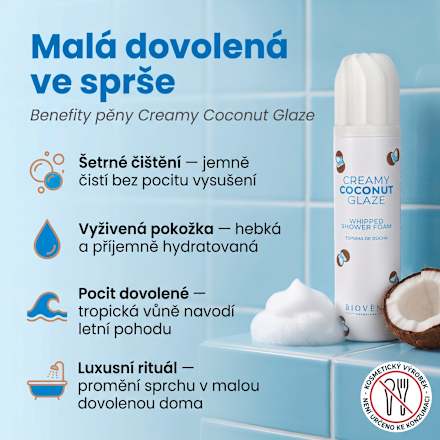 sprchová pěna Creamy Coconut Glaze BIOVÈNE BARCELONA