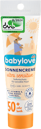 Ultra sensitive otroška krema za zaščito pred soncem, ZF 50+ (zelo visoka zaščita) babylove