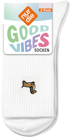 Crew Socken mit Dackel-Motiv weiß Gr. 39-42 nur die