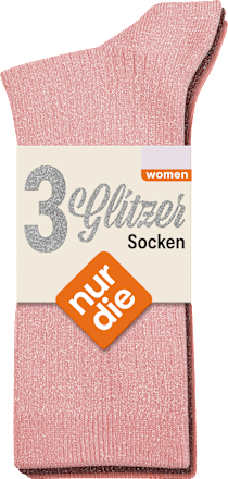 Socken mit Ripp-Struktur & Glitzer rosa Gr. 39-42 nur die