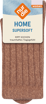Socken Supersoft mit Ripp-Struktur braun Gr. 39-42 nur die