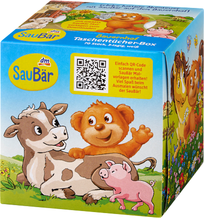 Kinder Taschentücher Box sortiert SauBär