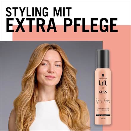 Schaumfestiger Wellenmousse Taft x Gliss Wavy Baby Schwarzkopf taft