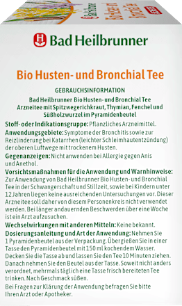 Arzneitee, Husten- & Bronchial Tee (12 Beutel) Bad Heilbrunner