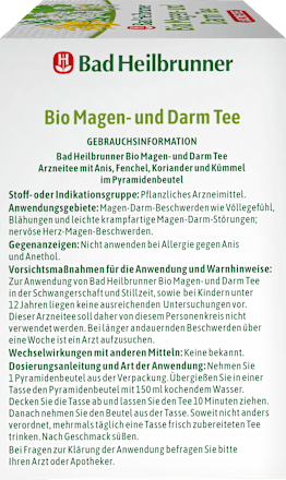 Arzneitee, Bio Magen- & Darm Tee (12 Beutel) Bad Heilbrunner
