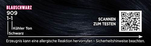 Haarfarbe 1-1/909 Blauschwarz Palette