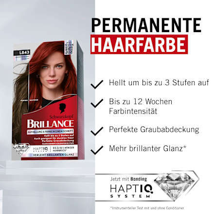 Haarfarbe L843 Leuchtendes Rot Schwarzkopf Brillance