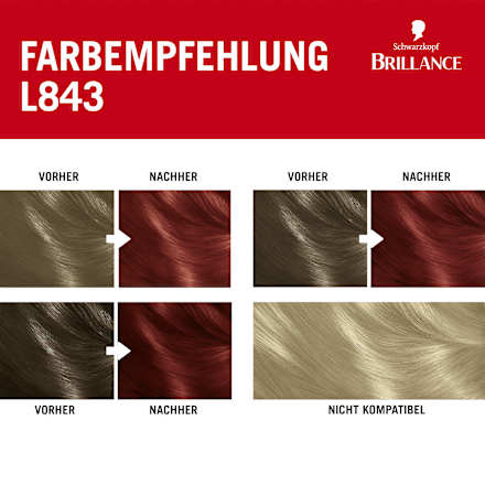 Haarfarbe L843 Leuchtendes Rot Schwarzkopf Brillance