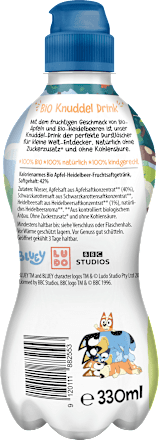 Saft & Wasser Bluey Apfel & Heidelbeere mit stillem Wasser ab 3 Jahren PURE & FUN