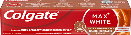 Pasta do zębów Max White Przebarwienia po Kawie, Herbacie i Winie Colgate