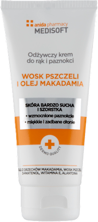 Krem do rąk i paznokci odżywczy, wosk pszczeli i olej makadamia anida pharmacy MEDISOFT