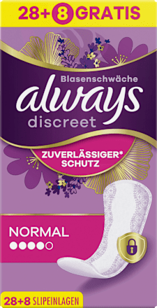 discreet Slipeinlagen Inkontinenz Normal always