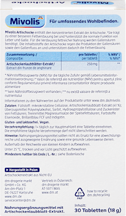 Artischocke Tabletten 30 St Mivolis
