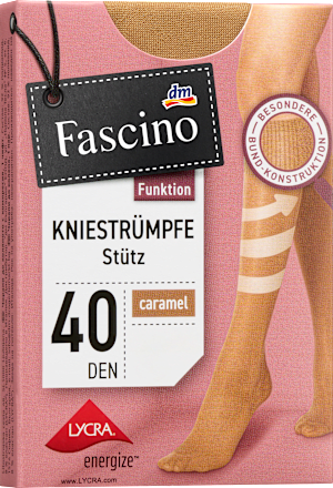Kniestrümpfe Stütz caramel 40 DEN, Gr. 35 - 38 (1 Paar) Fascino