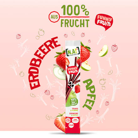 Fruchtgummi Funny Fruits Erdbeere & Apfel N.A!