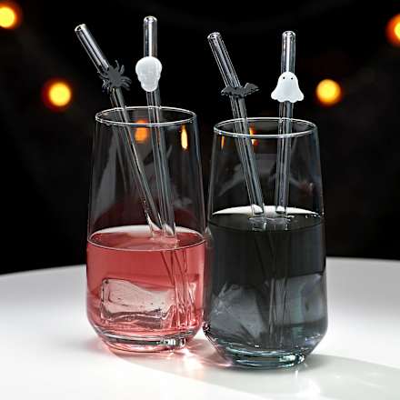 Trinkhalme aus Glas, Halloween 5tlg Dekorieren & Einrichten