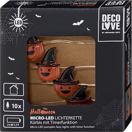 LED-Lichterkette 10er Kürbis mit Timer BRAUNS-HEITMANN