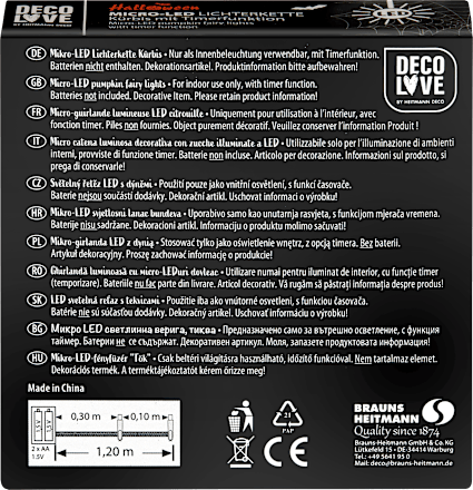 LED-Lichterkette 10er Kürbis mit Timer BRAUNS-HEITMANN