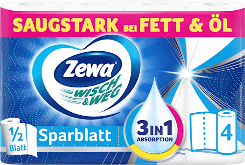 Küchenrolle Wisch&Weg Sparblatt (4x74 Blatt) Zewa