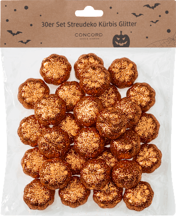 Streudeko Glitterkürbis (30 St) Dekorieren & Einrichten