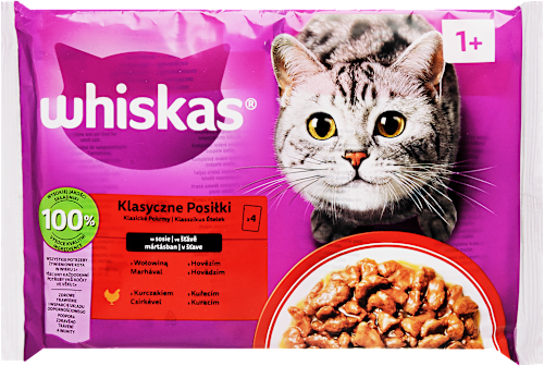 Nedves eledel macskáknak, marhával és csirkével Whiskas