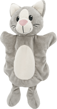 Handpuppe Katze, grau fluffies