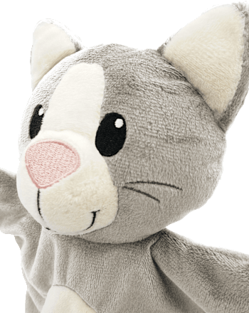 Handpuppe Katze, grau fluffies