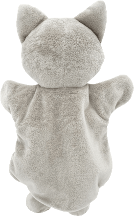 Handpuppe Katze, grau fluffies