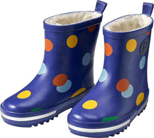 Gummistiefel mit Futter & Punkte-Muster, blau, Gr. 26/27 PUSBLU