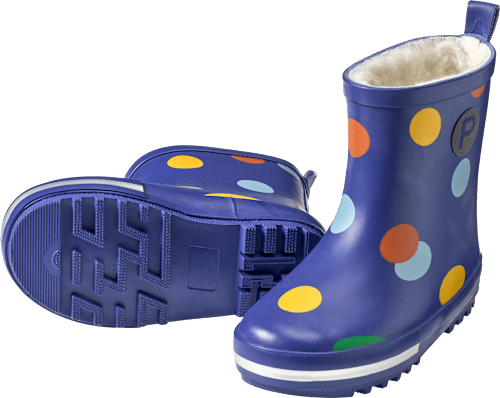 Gummistiefel mit Futter & Punkte-Muster, blau, Gr. 26/27 PUSBLU