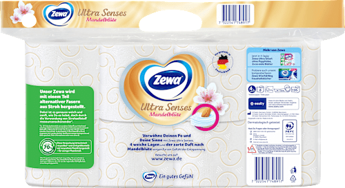 Toilettenpapier Ultra Senses Mandelblüte 4-lagig (8x135 Blatt) Zewa