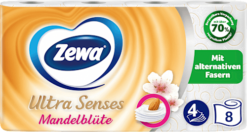 Toilettenpapier Ultra Senses Mandelblüte 4-lagig (8x135 Blatt) Zewa