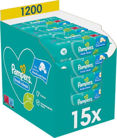Vlhčené utierky Fresh Clean  15 x 80 Pampers