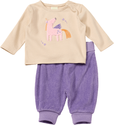 Set mit Langarmshirt & Hose mit Mitwachsfunktion, lila, Gr. 56 ALANA