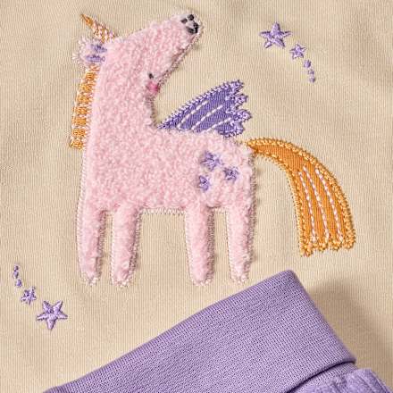 Set mit Langarmshirt & Hose mit Mitwachsfunktion, lila, Gr. 56 ALANA