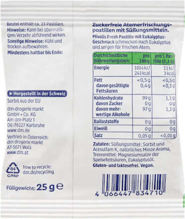 Pastillen Fresh Euykalyptus Mivolis