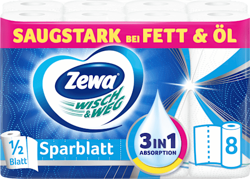 Küchenrolle Wisch&Weg Sparblatt (8x74 Blatt) Zewa