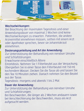 Arzneitee, Beruhigungs Tee (12 Beutel) Mivolis