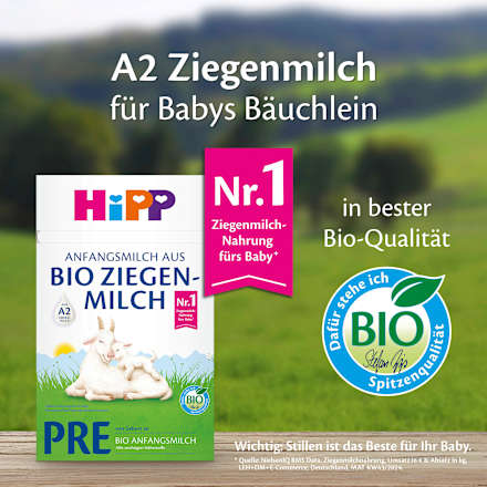 Anfangsmilch Pre aus Ziegenmilch von Geburt an HiPP