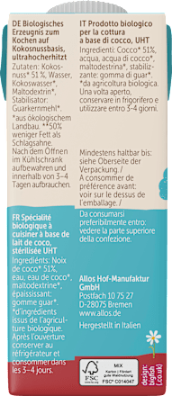 Kokos Creme Cuisine ALLOS