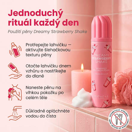sprchová pěna Dreamy Strawberry Shake BIOVÈNE BARCELONA